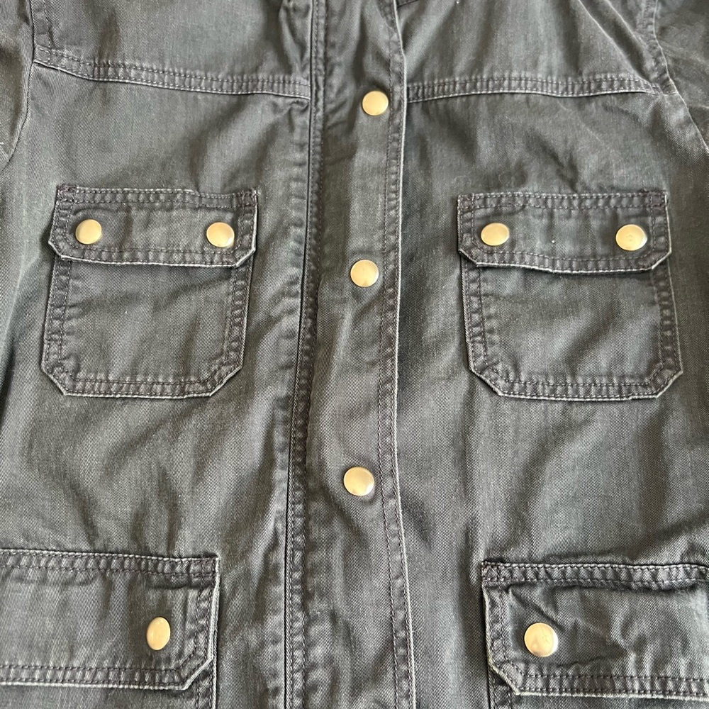 J. Crew Green Utility Jacket with Gold Accents - Picture 2 of 7
